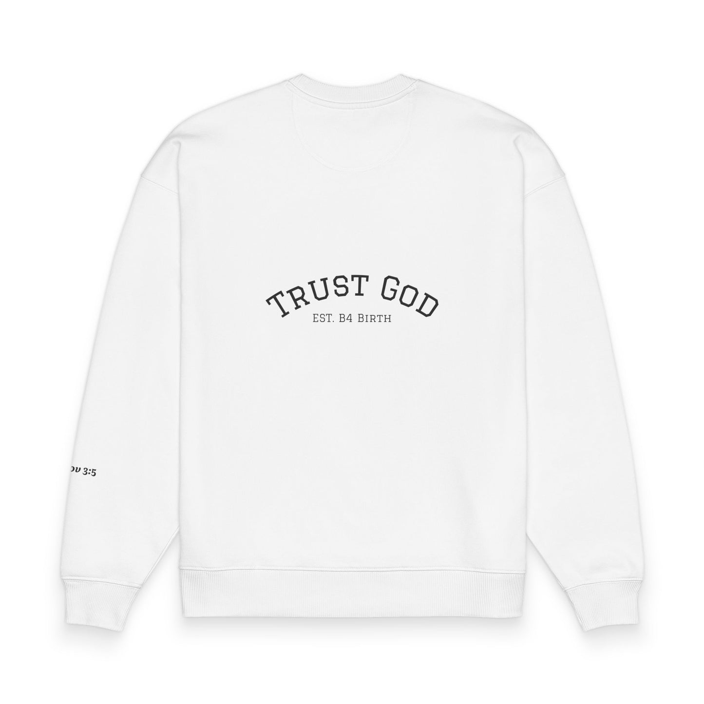 Christian Sweatshirt — 'Trust God' Oversized Crewneck with Red Cross Graphic