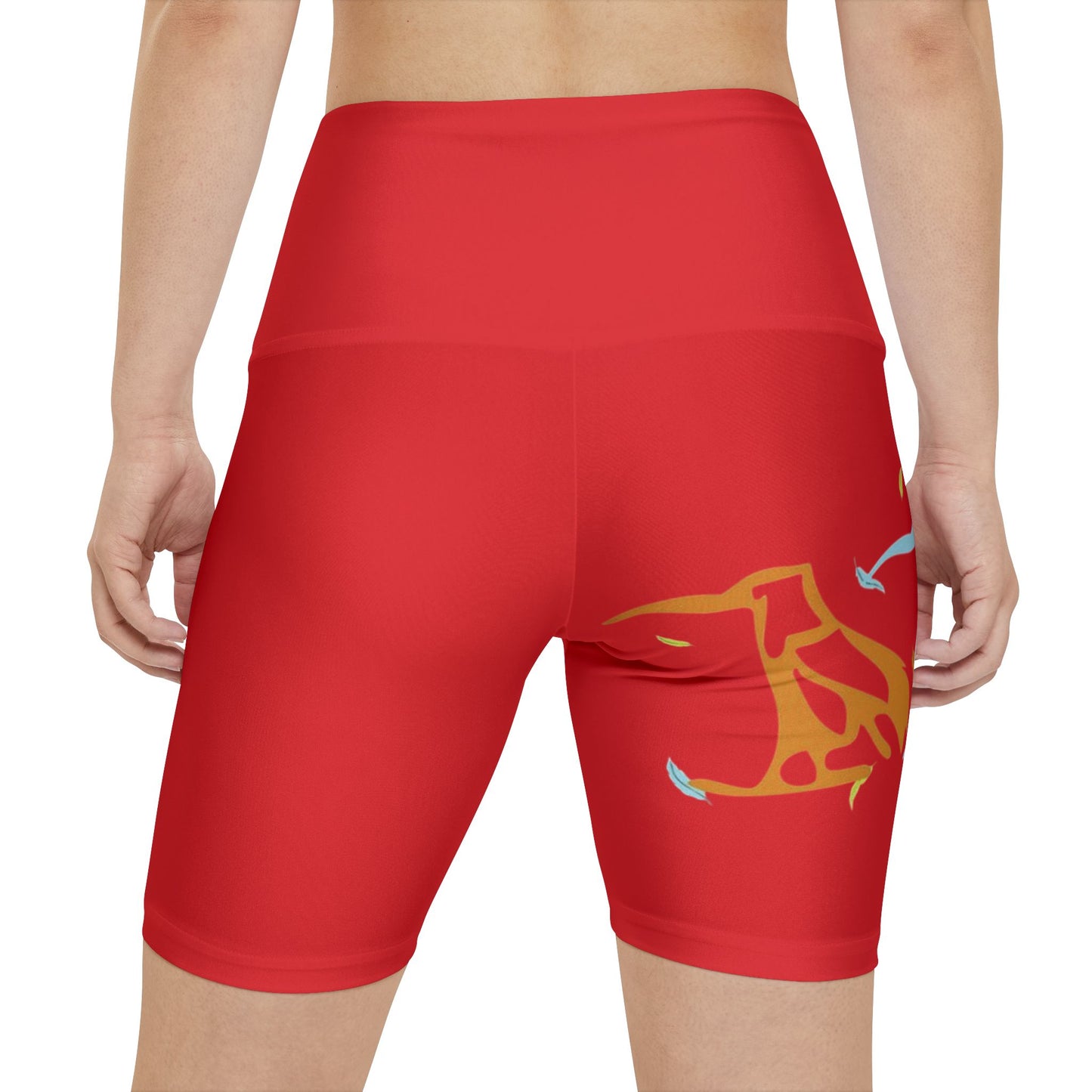 Workout Shorts — Bold Red ‘BOAF’ Flame & Eagle Activewear