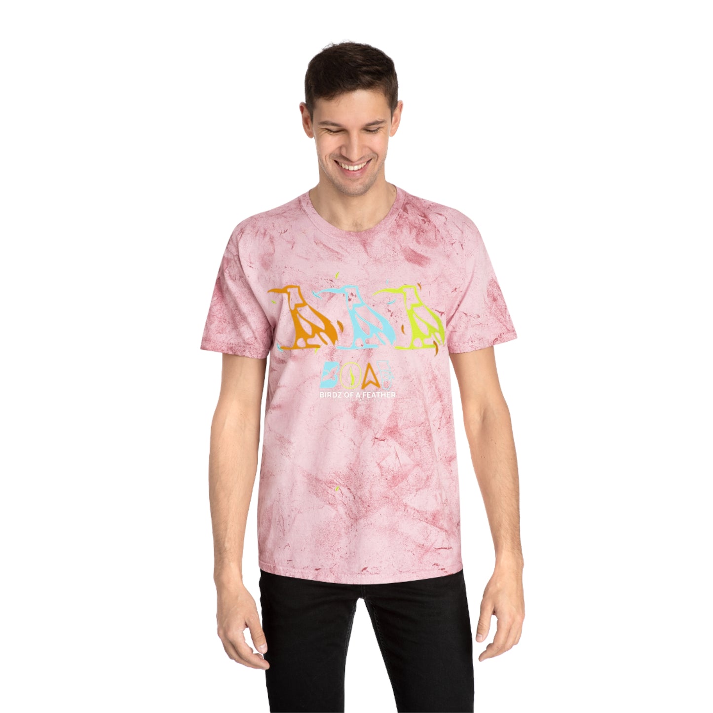 Tie-Dye Bird Graphic T-Shirt — "Birdz of a Feather"