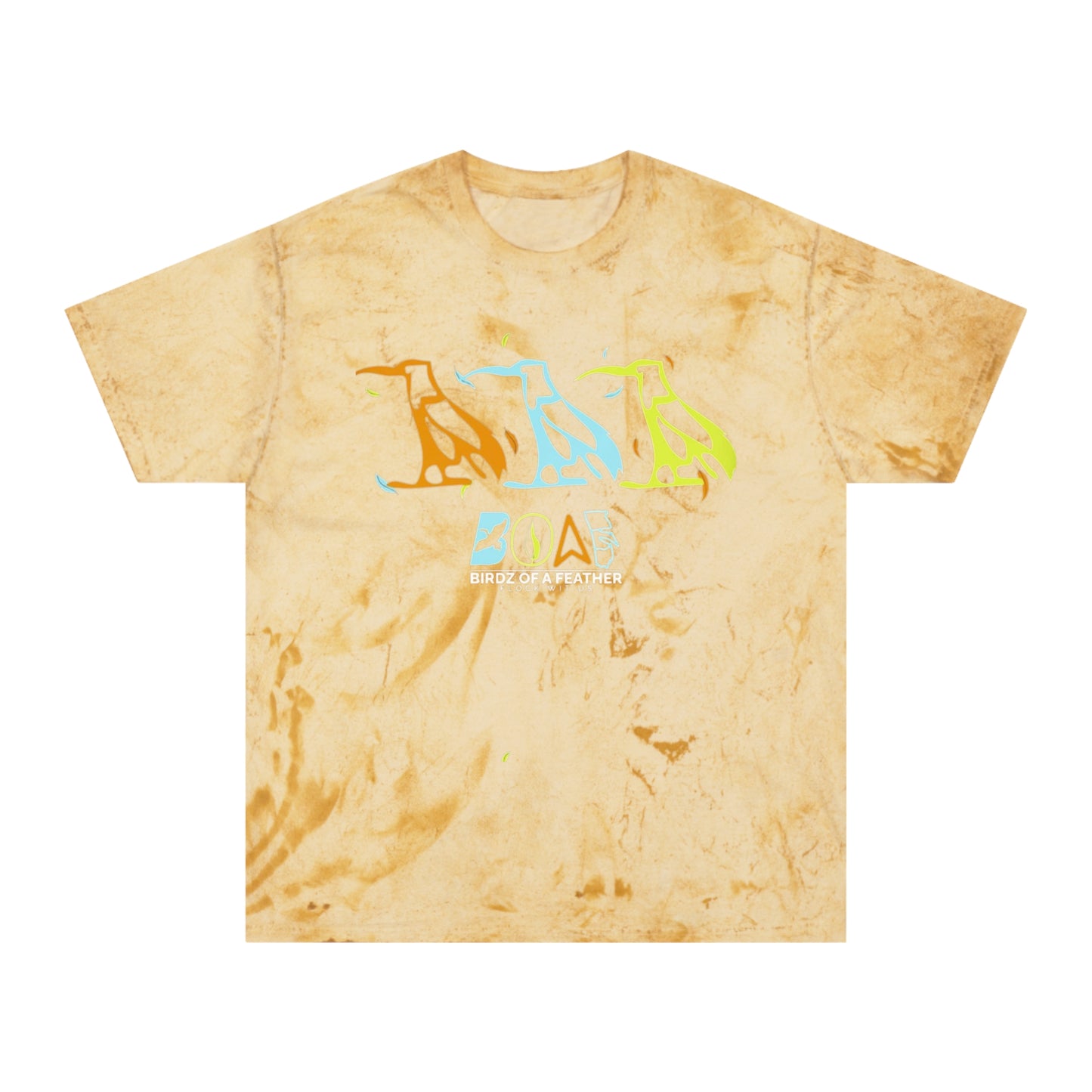 Tie-Dye Bird Graphic T-Shirt — "Birdz of a Feather"