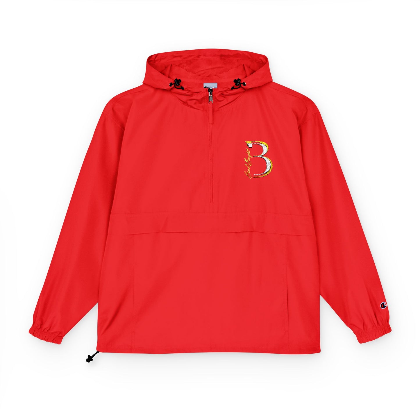 Packable Anorak Jacket — Orange Floral '3' Chest Print
