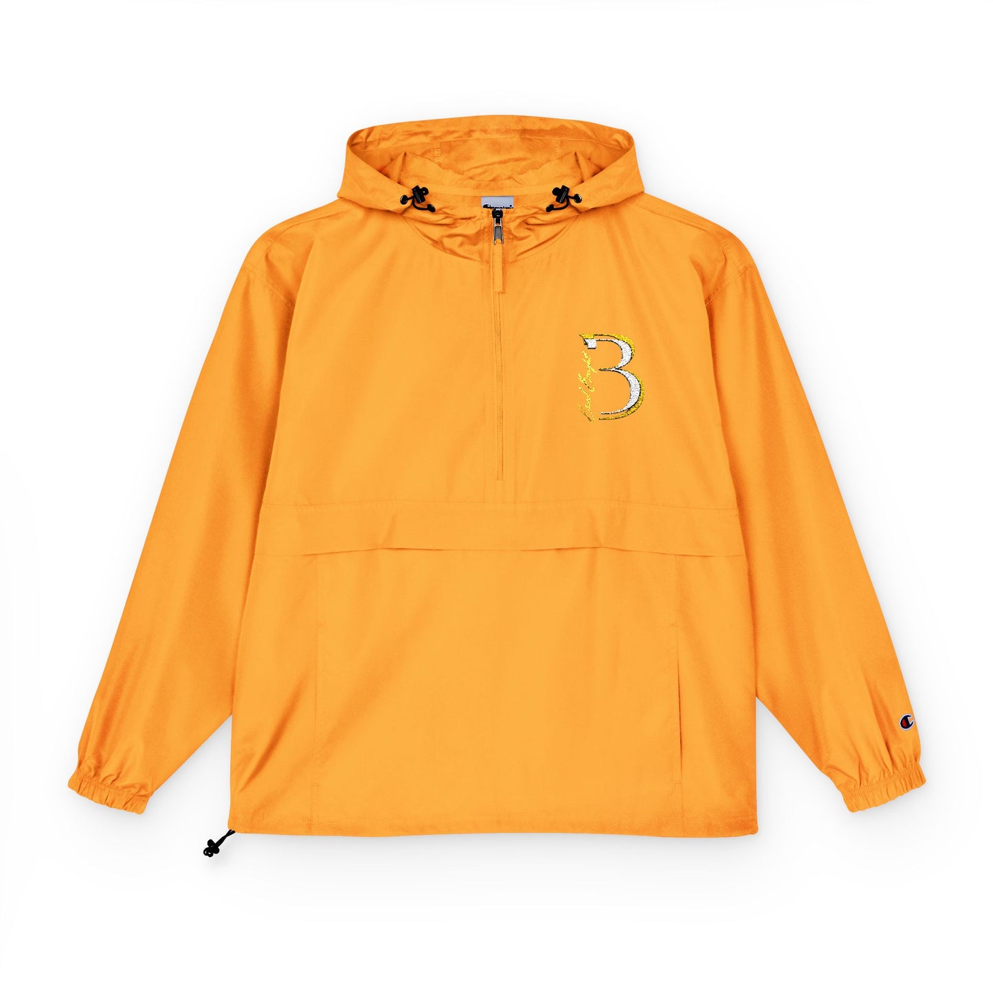 Packable Anorak Jacket — Orange Floral '3' Chest Print