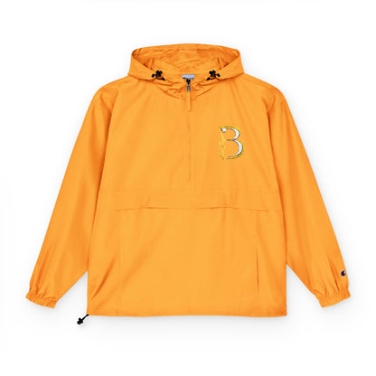 Packable Anorak Jacket — Orange Floral '3' Chest Print