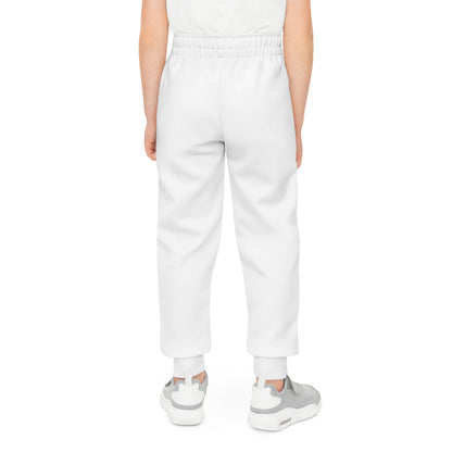 Youth Joggers — White Red 'B' Minimal Logo Sweatpants
