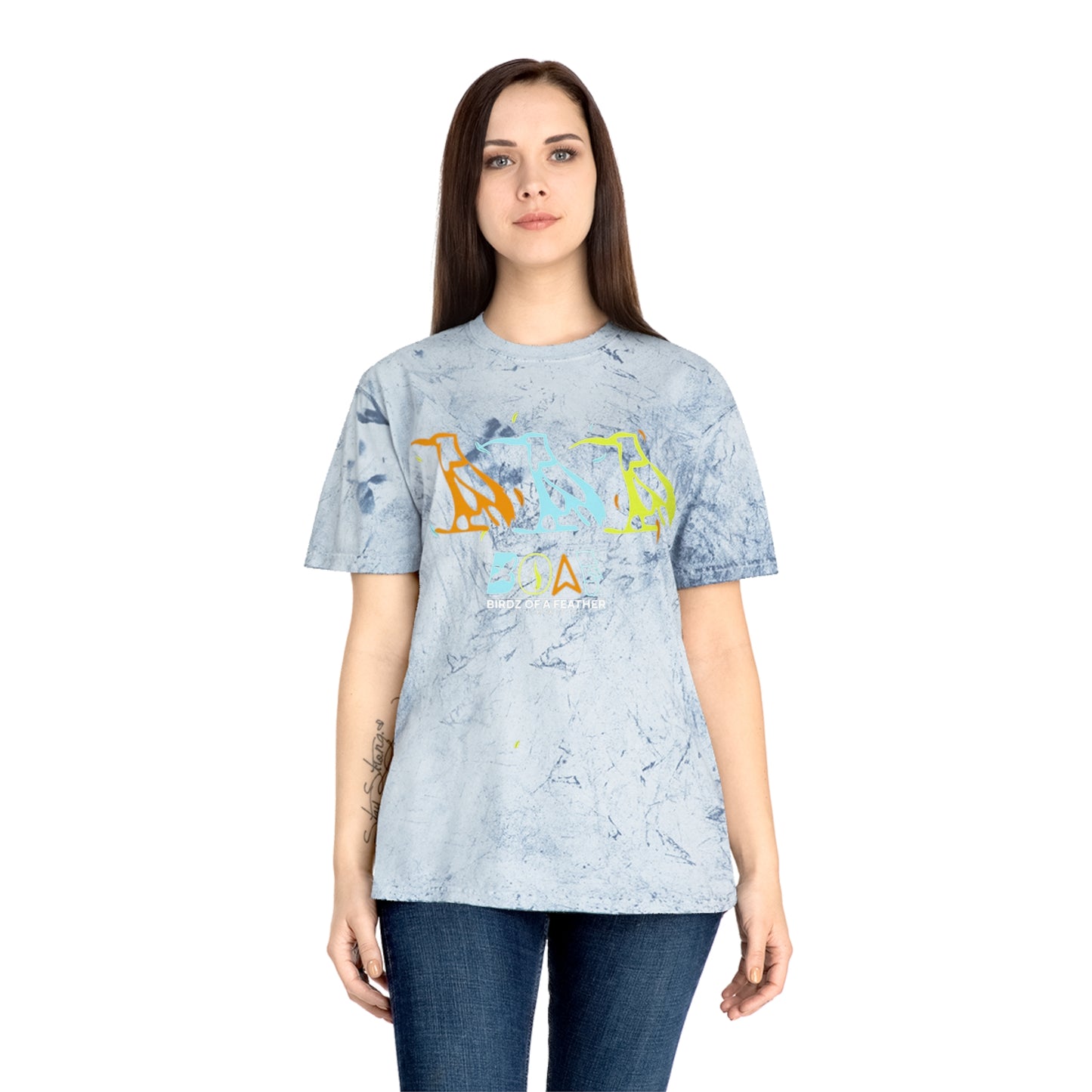 Tie-Dye Bird Graphic T-Shirt — "Birdz of a Feather"