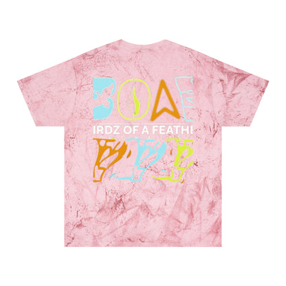 Tie-Dye Bird Graphic T-Shirt — "Birdz of a Feather"