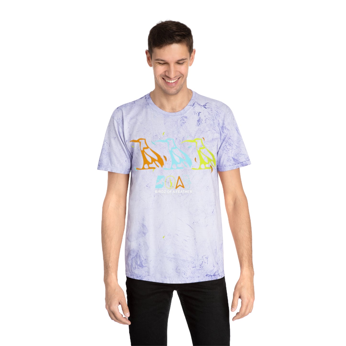 Tie-Dye Bird Graphic T-Shirt — "Birdz of a Feather"
