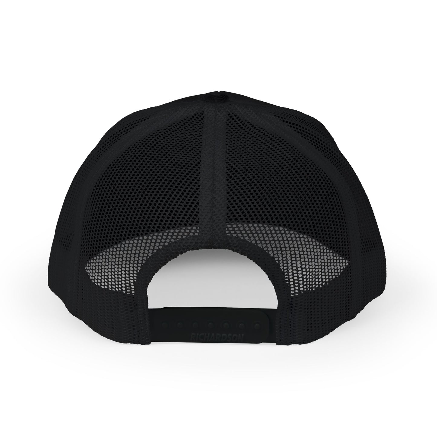 Embroidered 'Blood Bought Flame Trucker Hat — Black/White Snapback Cap